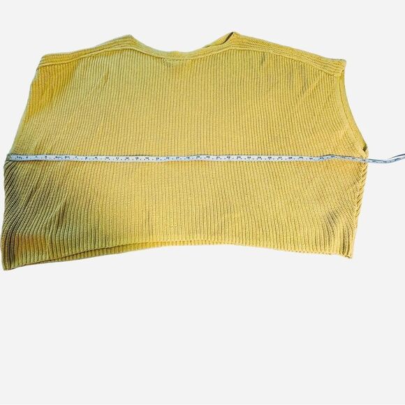 Lane Brant Yellow Oversized Cotton Semi-Crop Drop-Shoulder Sweater Sz 14/20 - Picture 14 of 15